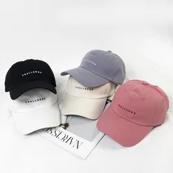 ”CHALLENGE” Letters Soft Cotton Baseball Cap Unisex Snapback Outdoor Sports Ponytail Hats For Women Men Hip Hop Hat Streetwear