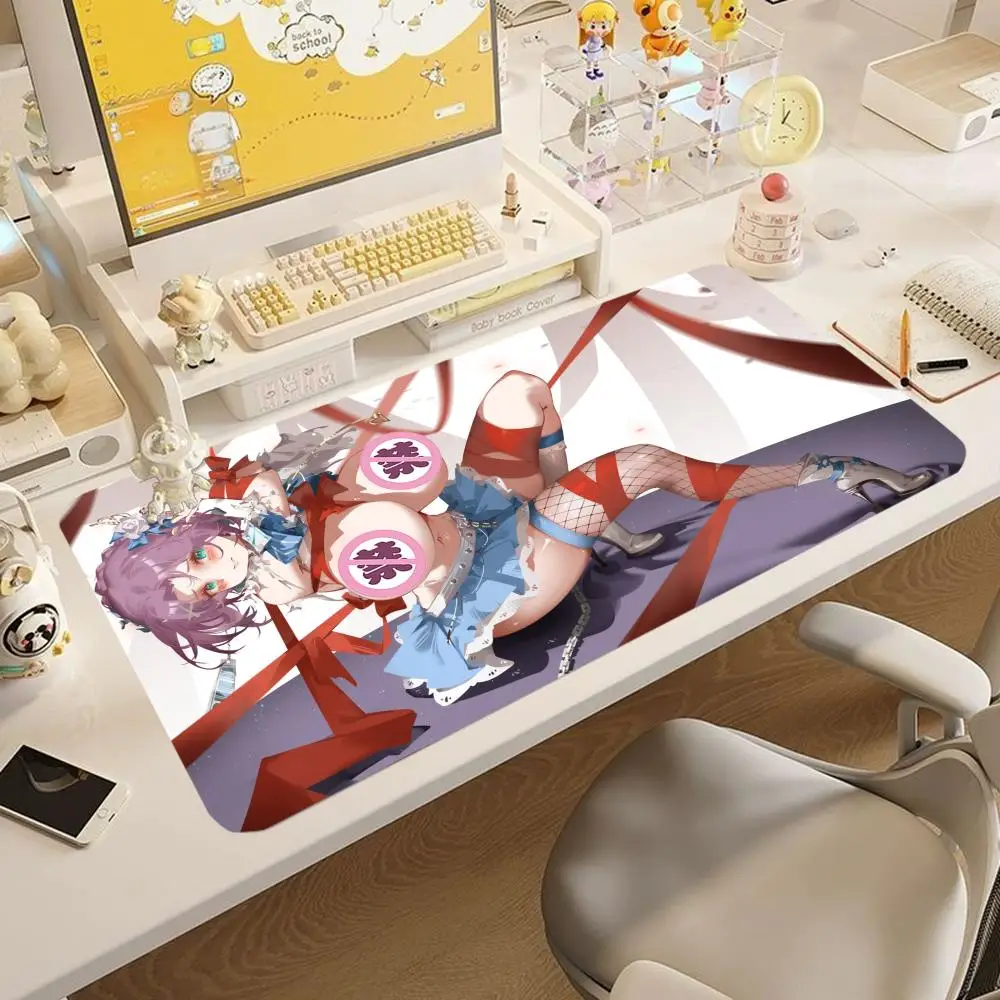 

sexy girl Japanese Hentai mouse pad table cushion unobstructed anime banned game player large keyboard pads PC gamer completo