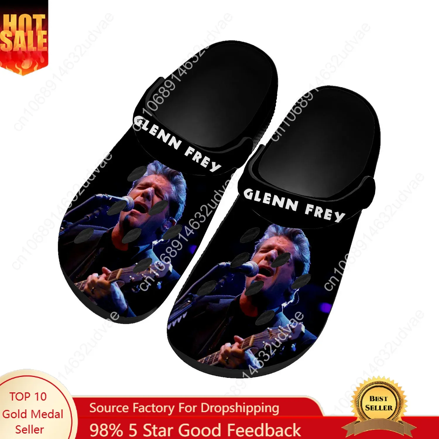 

Glenn Frey Water Shoes Mens Womens Comfortable Fashion Home Garden Clogs Customizd Sandals Beach Breathable Hole Slippers