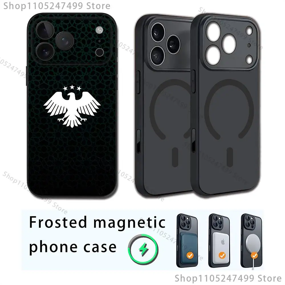 Telefono con logo dell'emblema della bandiera S-Syrian per iPhone 17,12,11,16,15,13,14,Pro,Max,Plus,Mini, per Magsafe, custodia di ricarica wireless magnetica