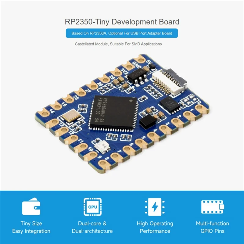 Papan Pengembangan Baru untuk Mikrokontroler Raspberry Pi PICO Antarmuka USB Tipe C 520KB SRAM 2MB Flash