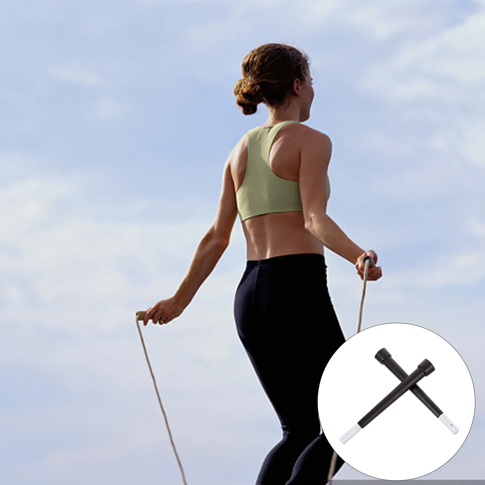 

1 Pair Universal Jump Handle Sturdy Pp Skipping Grip Replacement For Exercise Weight Loss Endurance Training Sport