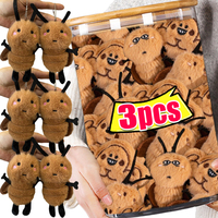 1/3pcs Cute and Cool Wearing Glasses Xiaoqiang Keychains Funny Cartoon Plush Pendant Student Doll Best Friend Gift