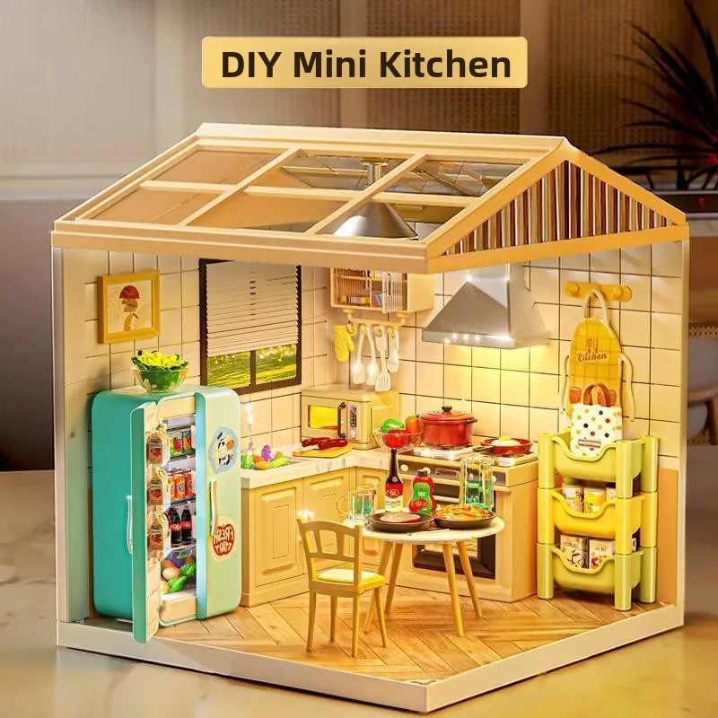 

Супер-конструктор DIY: Дом-вилла, сборная модель ручной работы, игрушка, подарок на день рождения для девочек, пластиковые строительные блоки Eona...