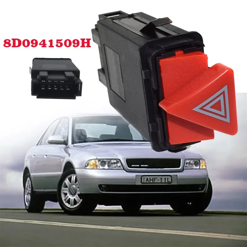 

Car Emergency Hazard Warning Indicator Light Switch Red Button 8D0941509H 8D0 941 509 H for Audi A3 A4 A6 C5 Allroad