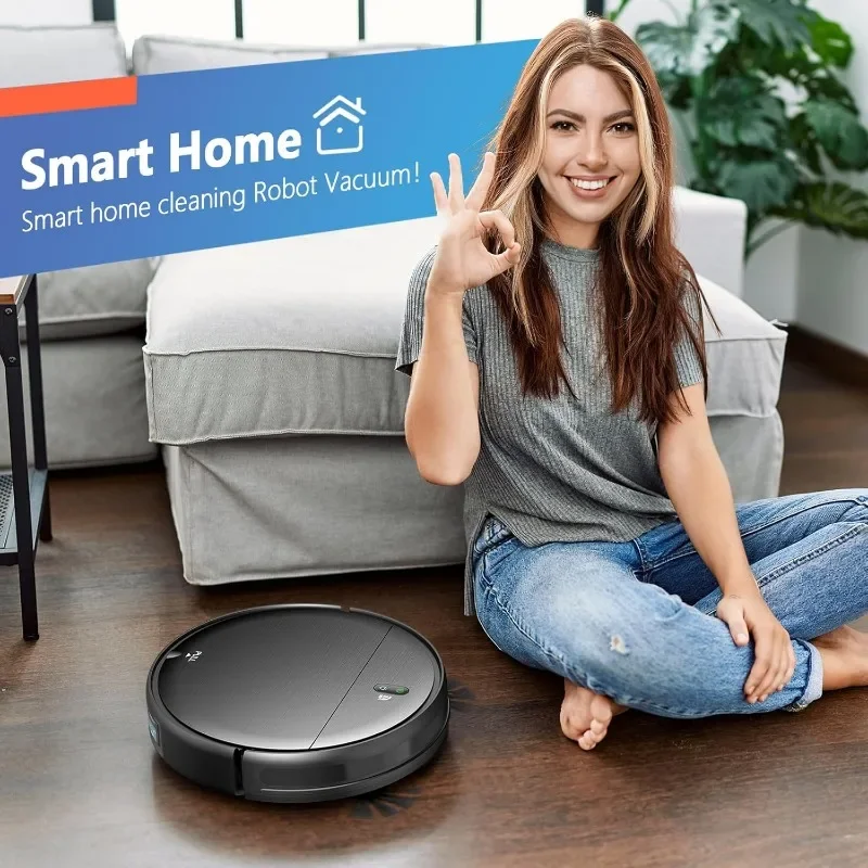 MAMNV Robot Vacuum and Mop Combo, 2in1Mopping Robot Vacuum Cleaner with Schedule, Max Suction, Slim Self-Charging Robotic Vacuum