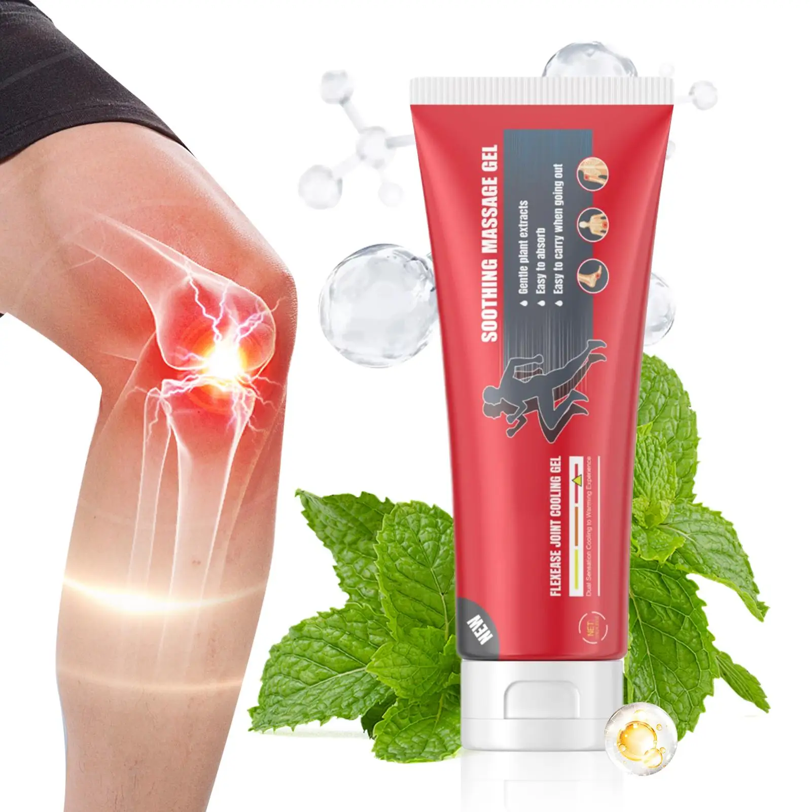 

Joint Gel 100ml Natural Back Massage Lotion Muscle Soothing Gel Portable for Men Women Elderly Individuals Travel Outdoor Hikers