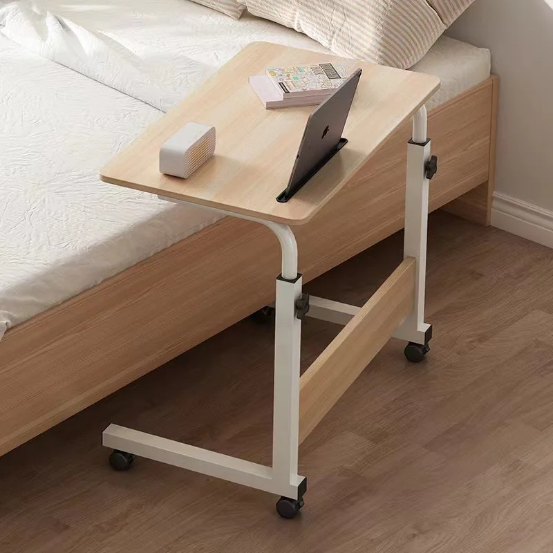 #￥Mobile Side Table Height Adjustable Sofa Side Desk Home Use Movable Lazy Person Lifting Bedside Shelf Small Office Desk
