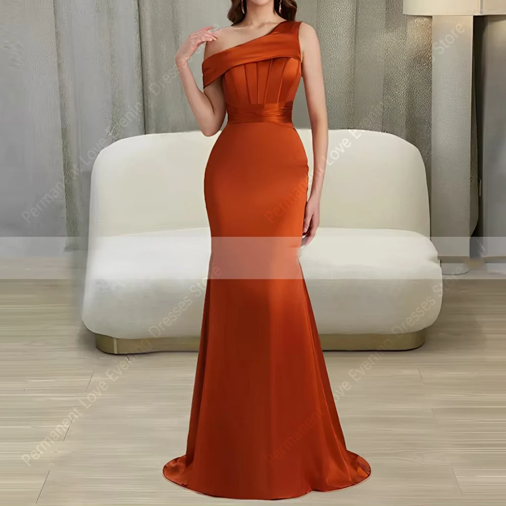 

2025 Single Shoulder Women Evening Dresses Minimally Sleeveless Backless Prom Gowns Banquet فساتين للمناسبات الرسمية Customized