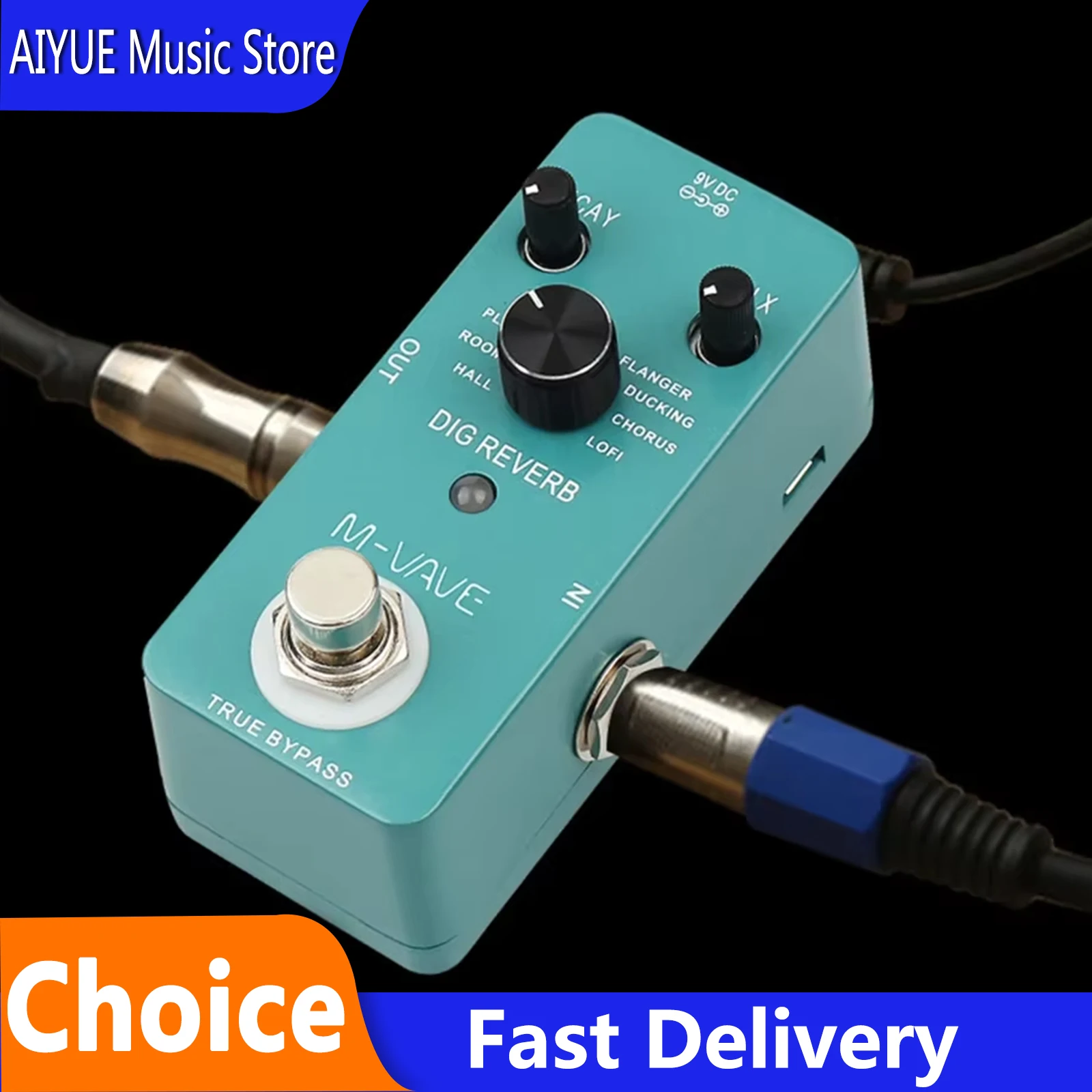 

Гитарная педаль эффектов M-VAVE DIG Reverb: 9 типов реверберации, управление Decay и Mix, True Bypass, аксессуар для электрогитары