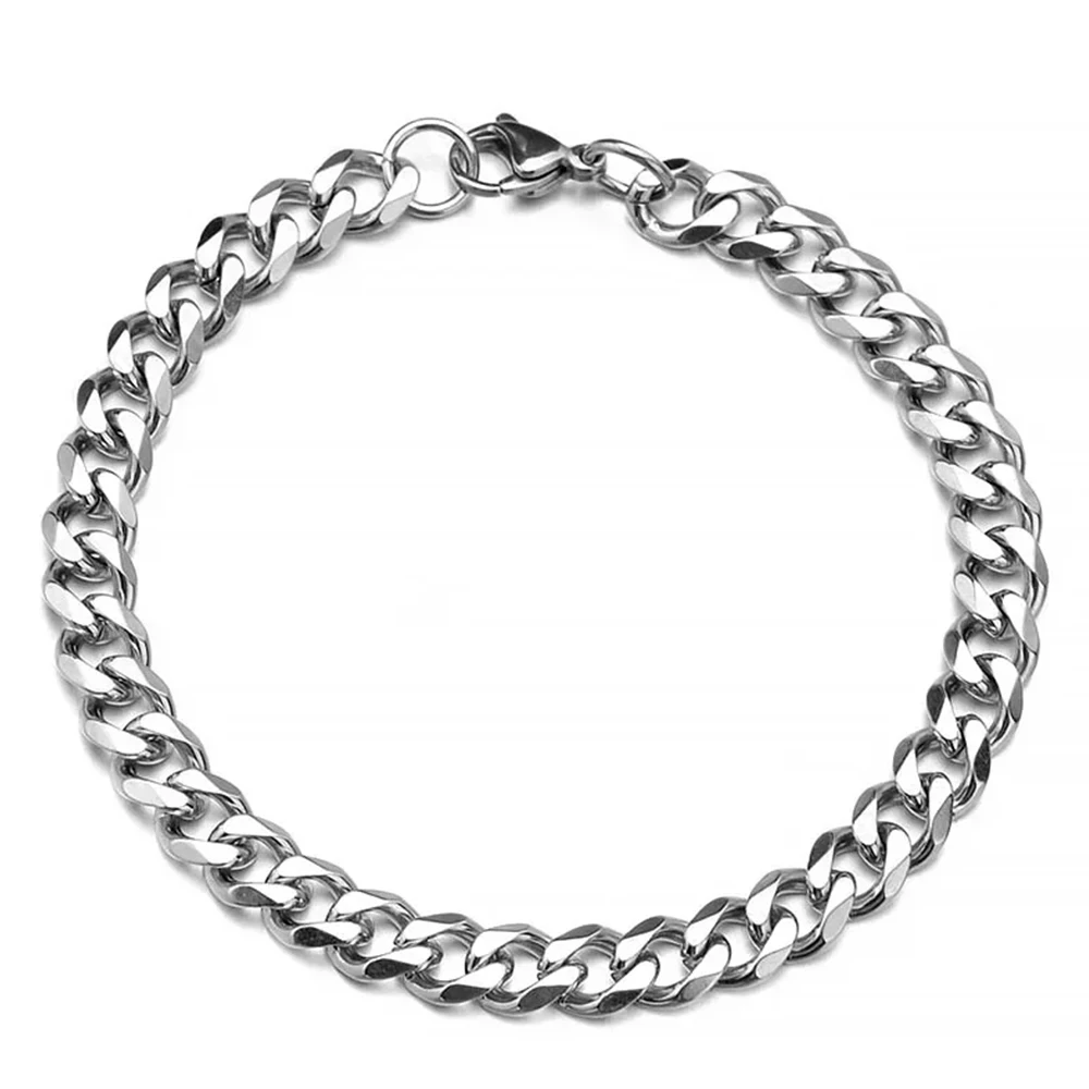 جديد عصري الكوبية سلسلة الرجال سوار كلاسيكي الفولاذ المقاوم للصدأ 3/5/7/9 مللي متر عرض سلسلة سوار للرجال النساء مجوهرات هدية