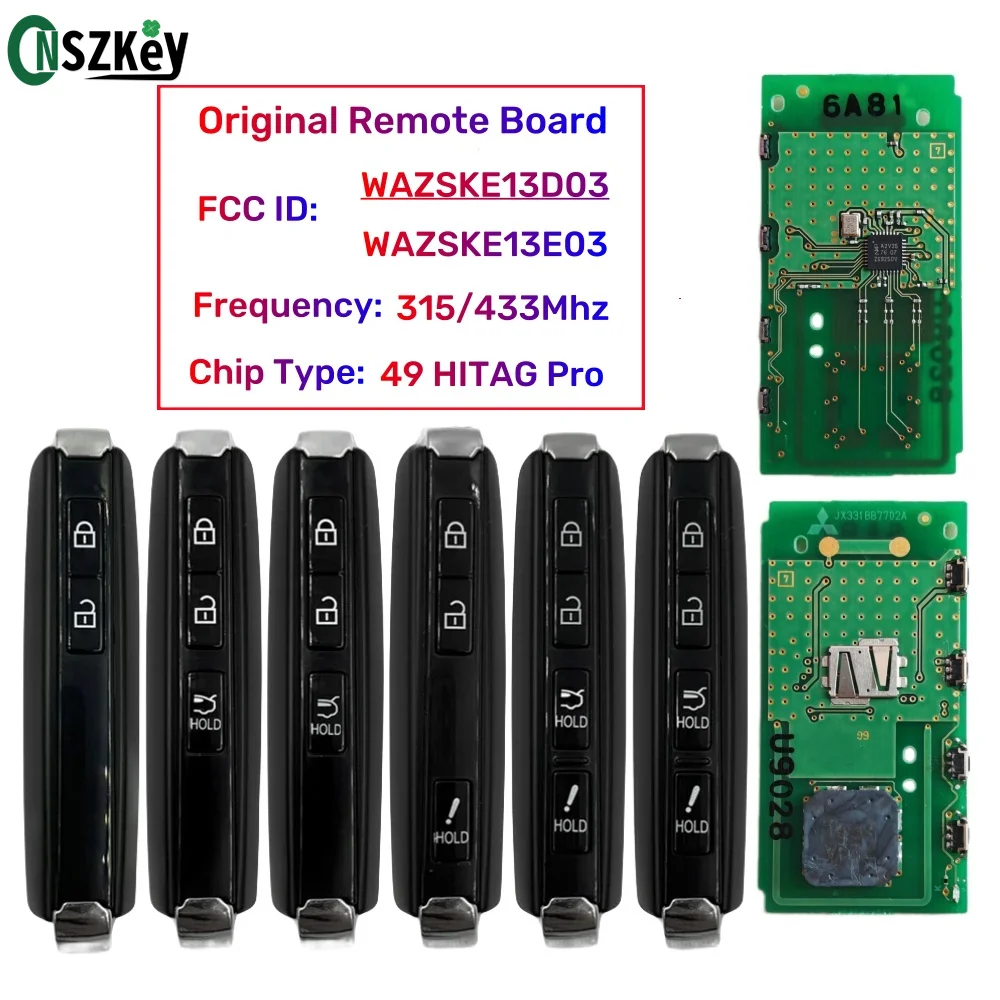 CNSZKEY FCC ID: WAZSKE13D03 Original Board For 2020-2022 Mazda CX50 CX90 Smart Key 315/433Mhz ID49 HITAG Pro Chip WAZSKE13E03