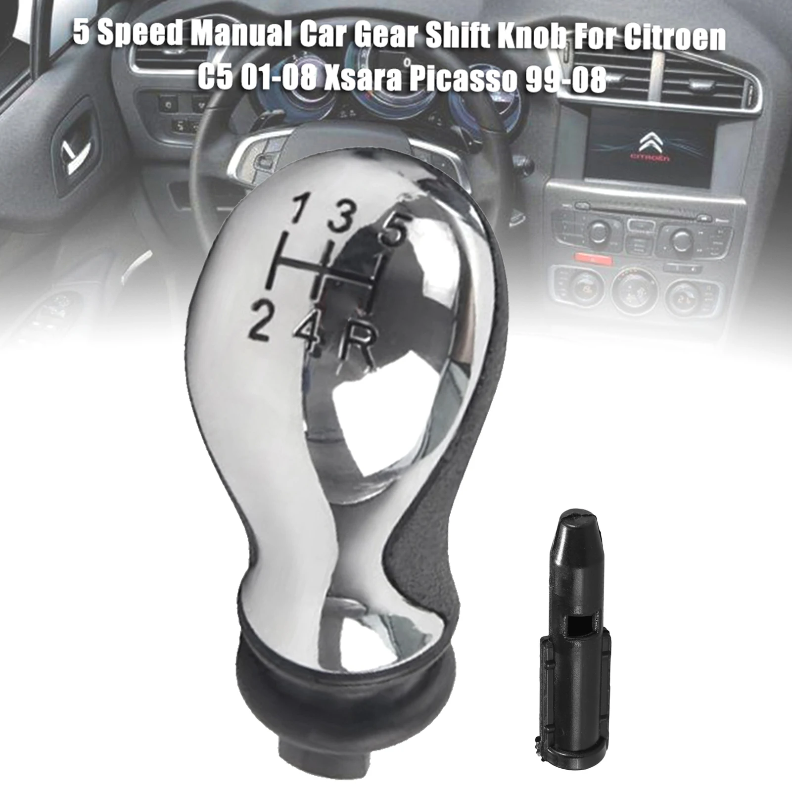 Car Gear Shift Knob 5 Speed Manual Replacement for Citroen C5 01-08 Xsara Picasso 99-08