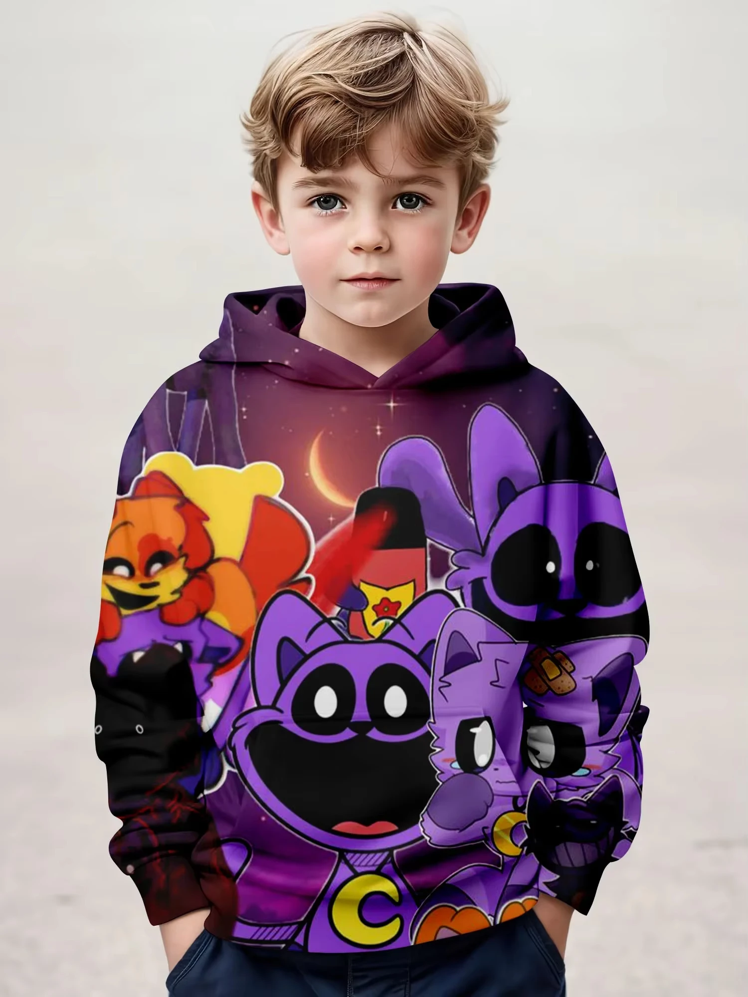 3D Printed Poppy’s Play Time Hoodies Kids Boutique Clothes 2024 Spring Leisure Hoodie Children's Clothing Autumn Baby Sweatshi