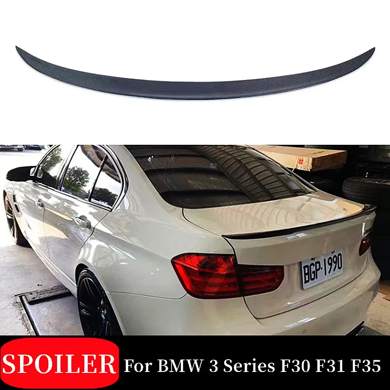 

For 2013-2019 BMW 3 Series F30 F31 F35 Real Carbon Fibe P Style Rear Trunk Lid Car Spoiler Wings Tuning Exterior Accessories