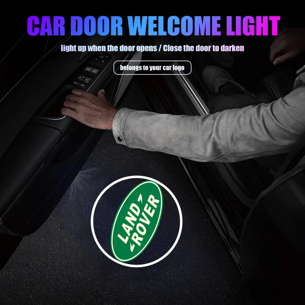 1pc/2pcs LED Car Door Welcome Light Logo Shadow Projector Lamp accessories For Land Rover Discovery 3 4 5 Range Rover 3 4 L322