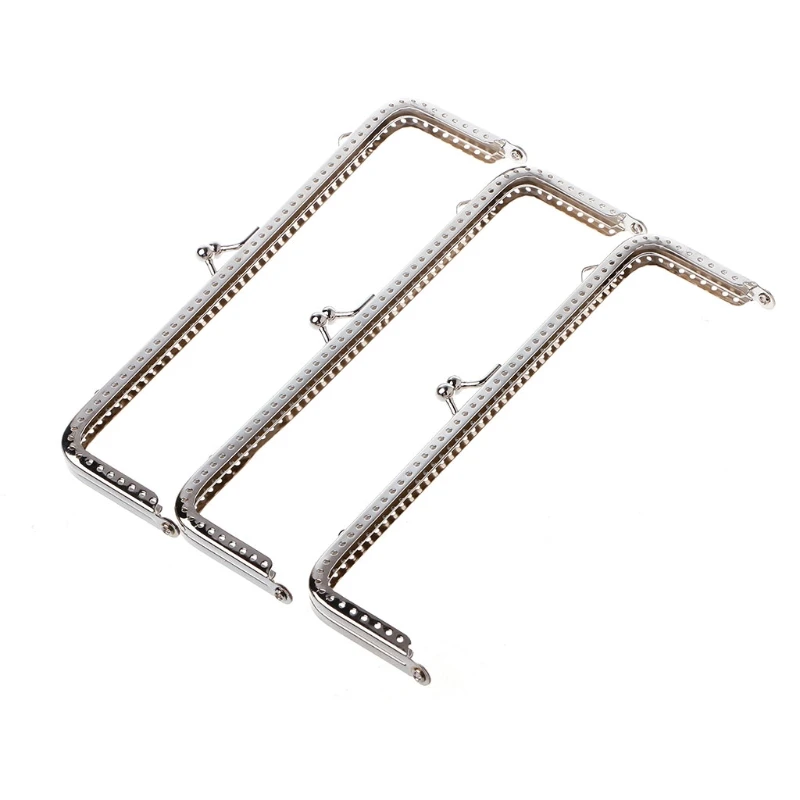 E74B 1PC Square Metal Frame Kiss Clasp For Handle Bag Purse  Accessories DIY 18cm