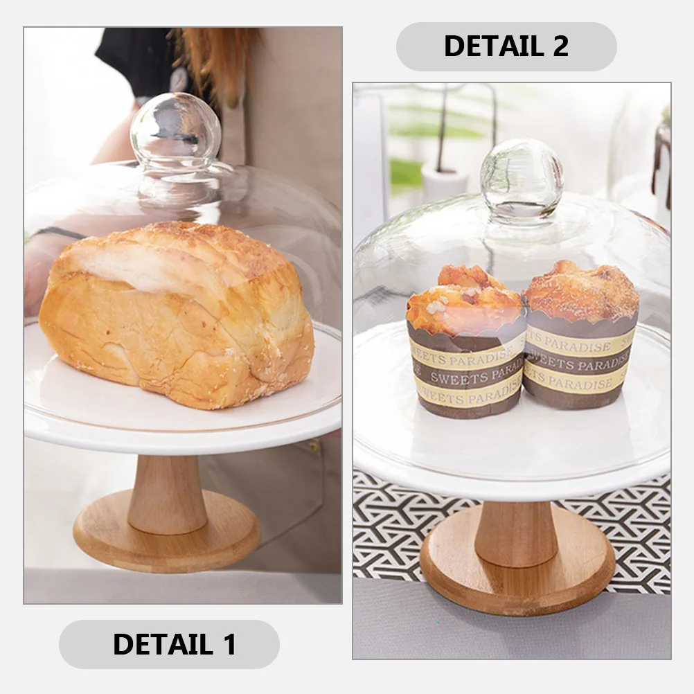 

Подставка для торта со стеклянной крышкой, пыленепроницаемая, защита от насекомых для свадьбы, дня рождения, кондитерская витрина, держатель для сервировочного стола для десертов