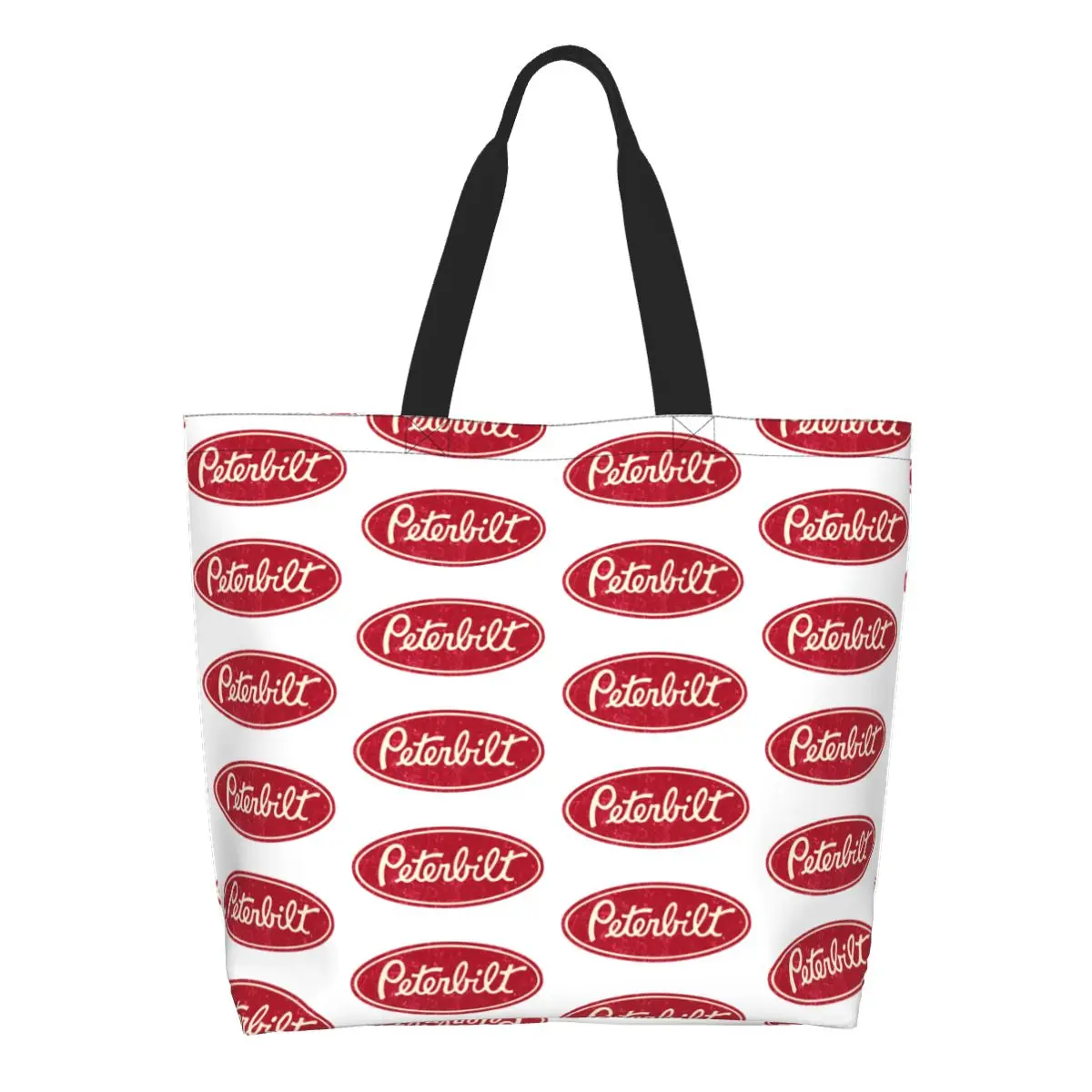 Peterbilt Truck Racing Vintage Shopping Tote Bag Canvas Large Capacity Shoulder Bags Shopper Grocery Handbag for Women
