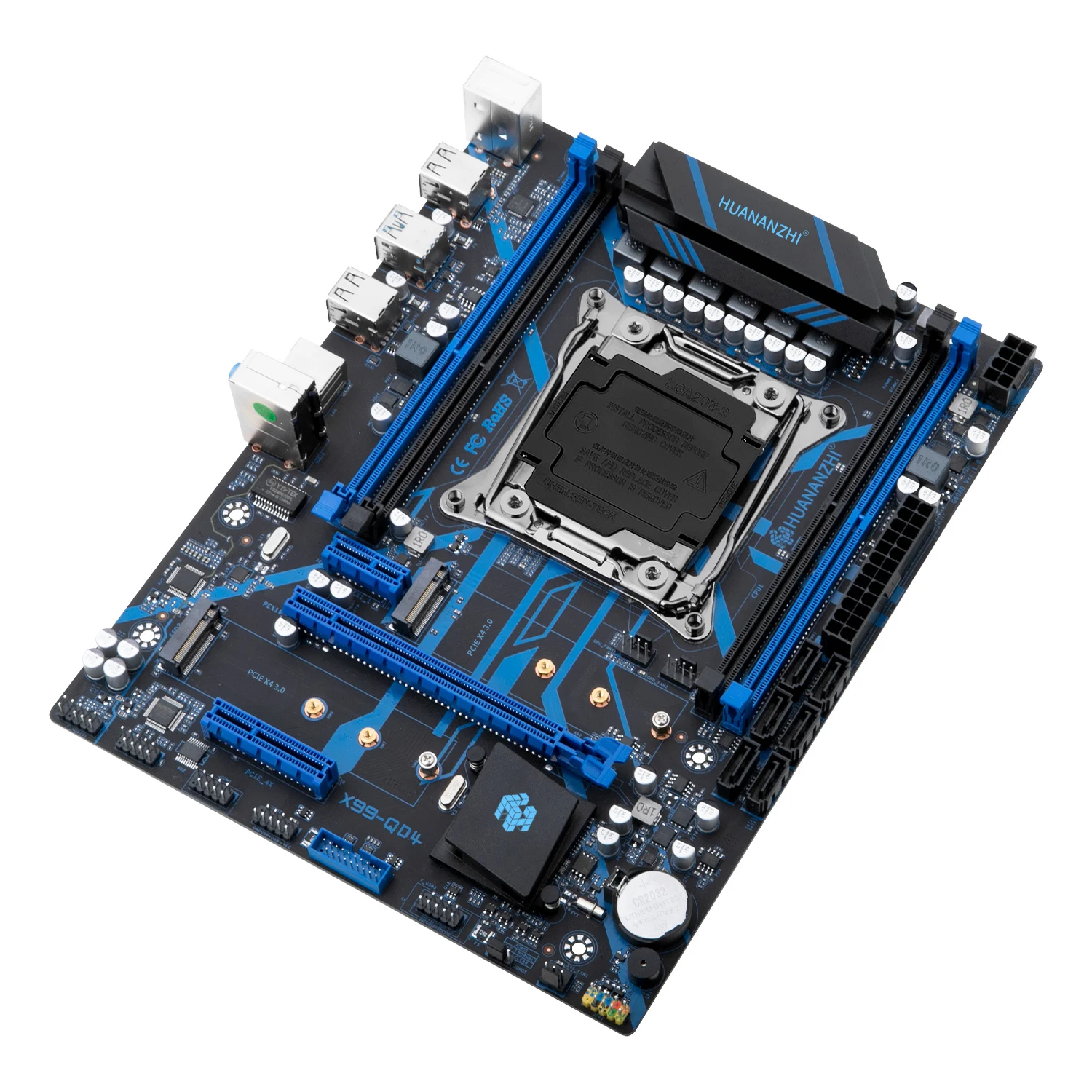 HUANANZHI QD4 X99 Motherboard Kombo, dengan memori 16G DDR4 ECC REG dan CPU E5 2680 V3 XEON mendukung USB 3.0 SATA 3.0