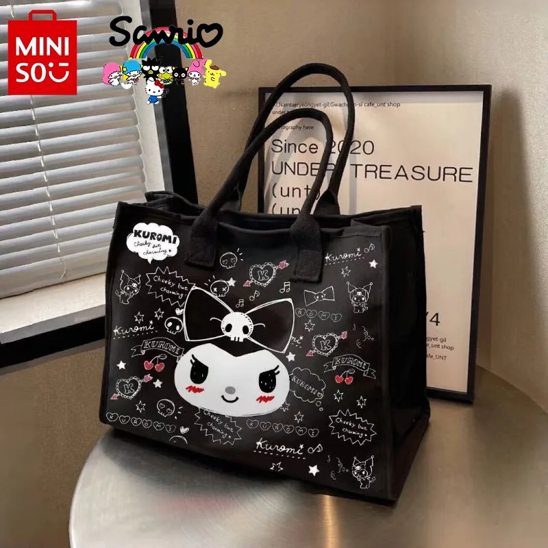 

MINISO 2024 New Women's Handbag Fashionable High Quality Women's Shoulder Bag Cartoon Large Capacity Casual Girl Storage Bag