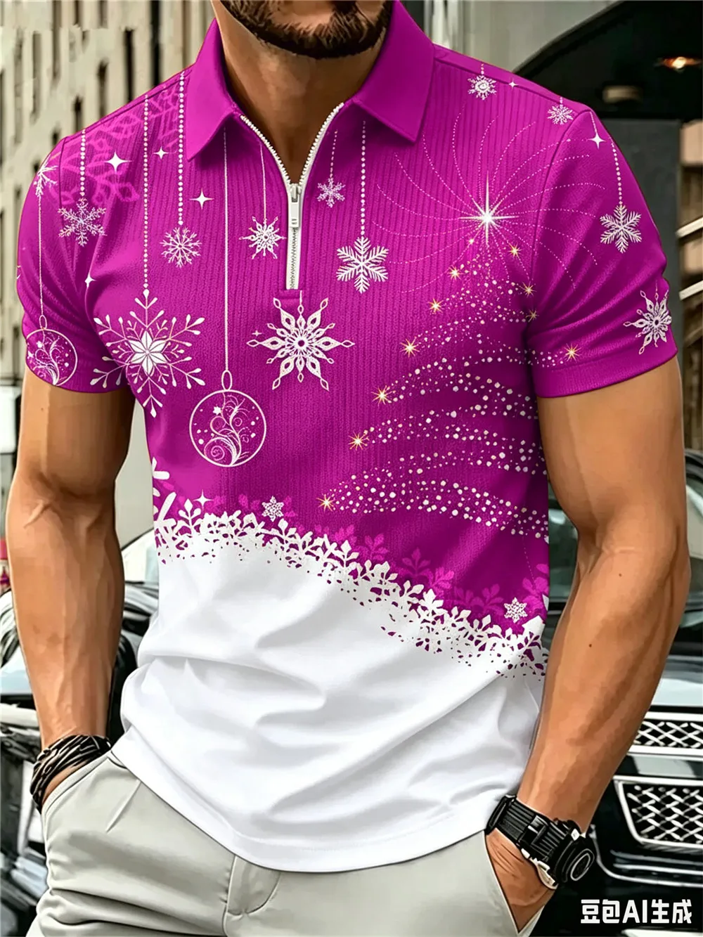 Christmas Snowflake Pattern Men's Fashion Polos T-Shirts Short Sleeve 3d Print Trend Christmas POLO Tee 6XL Big Size Casual Tops