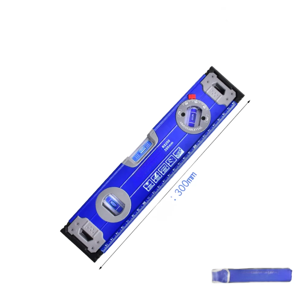For DIY Projects Blue Magnetic Level Magnetic Level Aluminum Ruler Strong Magnetic Side Clear Measurement Markings