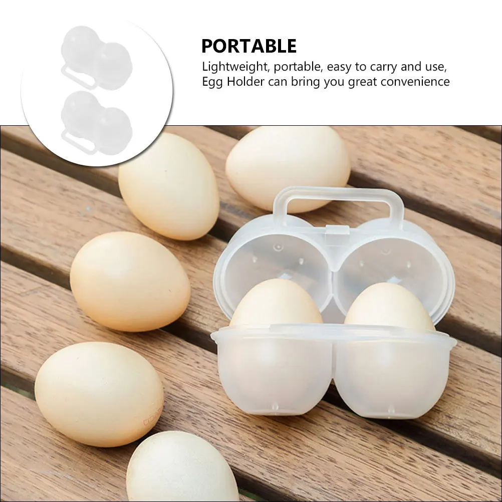 

2Pcs Portable Egg Storage Container Double Grid Design for Outdoor Camping Hiking Picnic Egg Holder Storage Box