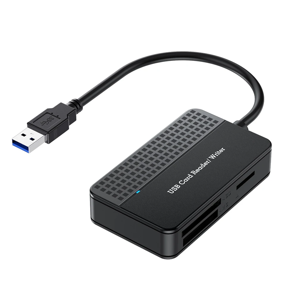 Leitor de cartão USB USB 3.0 tipo C 4 em 1 Adaptador de cartão flash 5 Gbps Gravador de cartão de memória Cabo de 20 cm SD TF CF MS