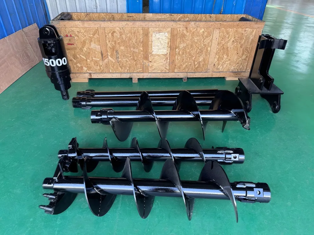 Clay Soil Drilling Auger Hydraulic Earth Drill Auger Digging Attachment for   Backhoe Crane