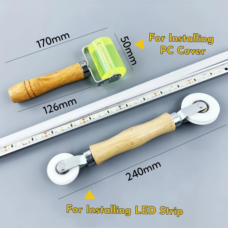 Press Edge Griff Roller LED Streifen Licht Installation Werkzeug Aluminium Profil Diffusor Linear Bar Lampe Lampenschirm Halterung Zubehör