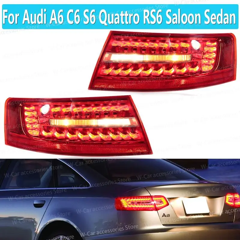 

Outside LED Tail Light For Audi A6 C6 S6 Quattro RS6 Saloon Sedan 2009 2010 2011 Turn Signal Brake Lamp 4F5945095J 4F5945096J