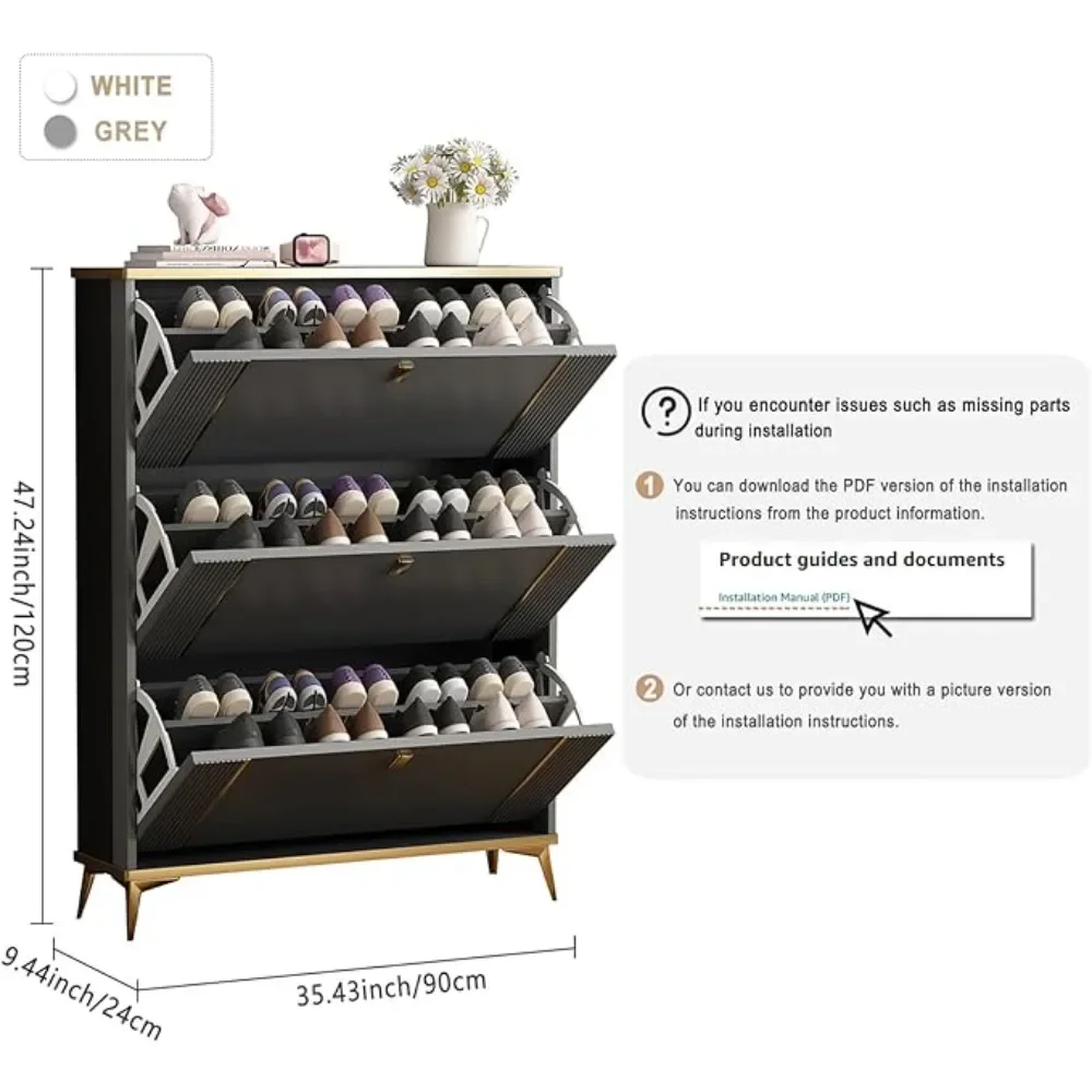 Shoe Cabinet With 3 Flip Drawers Dressers for Bedroom Furniture Living Room Vip Bag Luxury Bags Women Shoes Organization Armoire