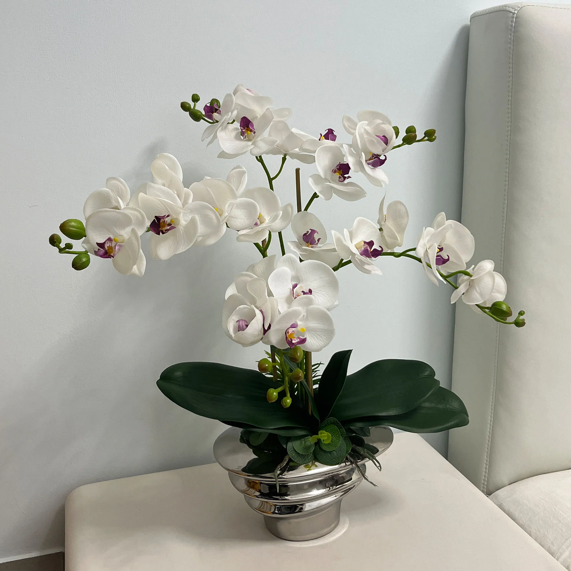 New chinoiserie phalaenopsis artificial flowers fake flowers ornaments living room dining table decorations high-end light