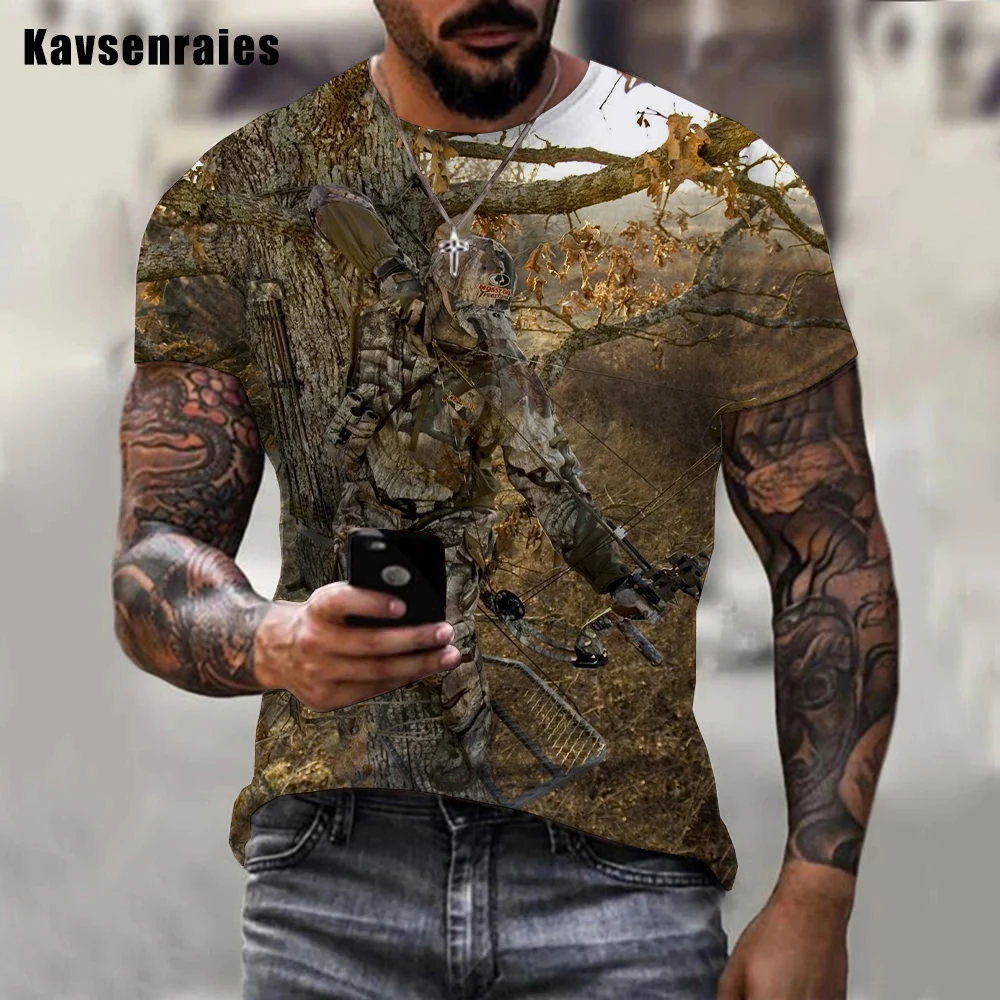 Summer Outdoor Camouflage Hunting 3D T-shirt Men Women Fashion Casual O-Neck Short Sleeve Harajuku Streetwear Oversized Tops