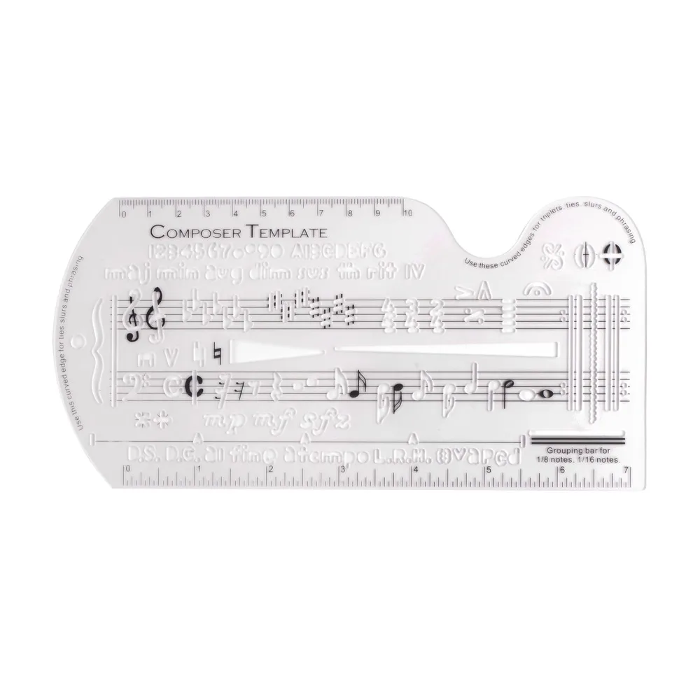 PP Sheet Music Drawing Ruler Transparent Music Symbols Design Music Stencil Template Staff Drawing Ruler For Song Writers