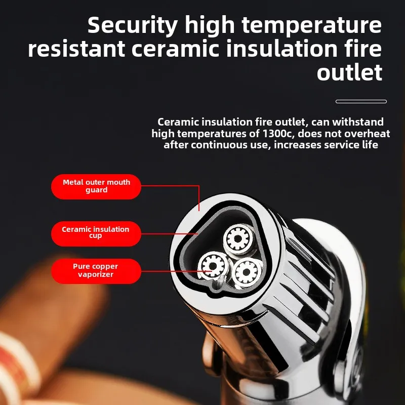 Gas Lighter Cigar Lighter Torch Fire Jet High Firepower Windproof Spray Gun Kitchen Cooking Smoking Accessories Gift for Men - Image 2