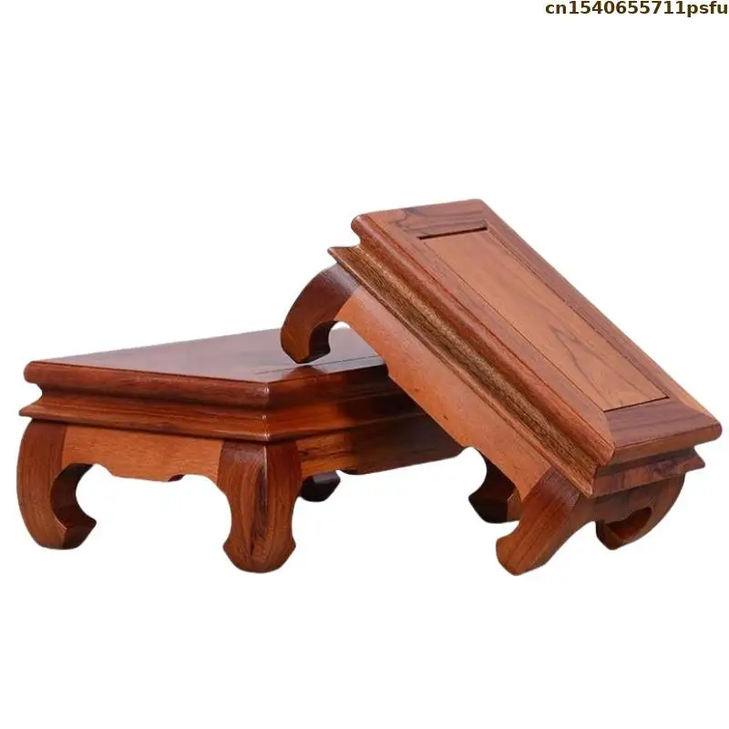 Premium Natural Solid Wood Miniature Table Figurine Vase Flower Pot Display Stand Tea Sets Pedestal Bonsai Holder Log Lathe
