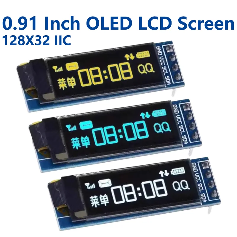 0.91 inch OLED Module White/Blue OLED 128X32 OLED LCD LED Display Module 0.91