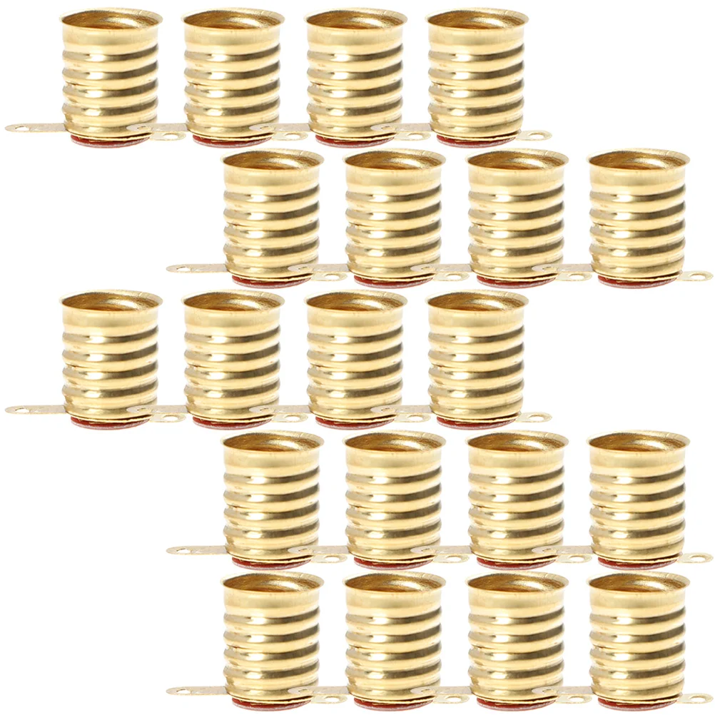 

20 Pcs E10 Screw Lamp Holder Base Lamps Socket Short Feet Mini Light Bulb Holder All Bronze for Circuit Light