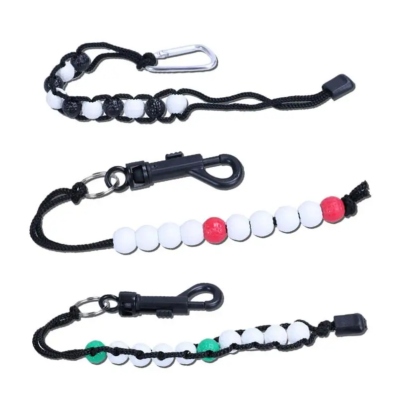 Golf Stroke Score Counter With Golf Bead Chain Stroke Bead Counter Bracelet With Simple Clip Nylon Woven Rope Golf Training Aids