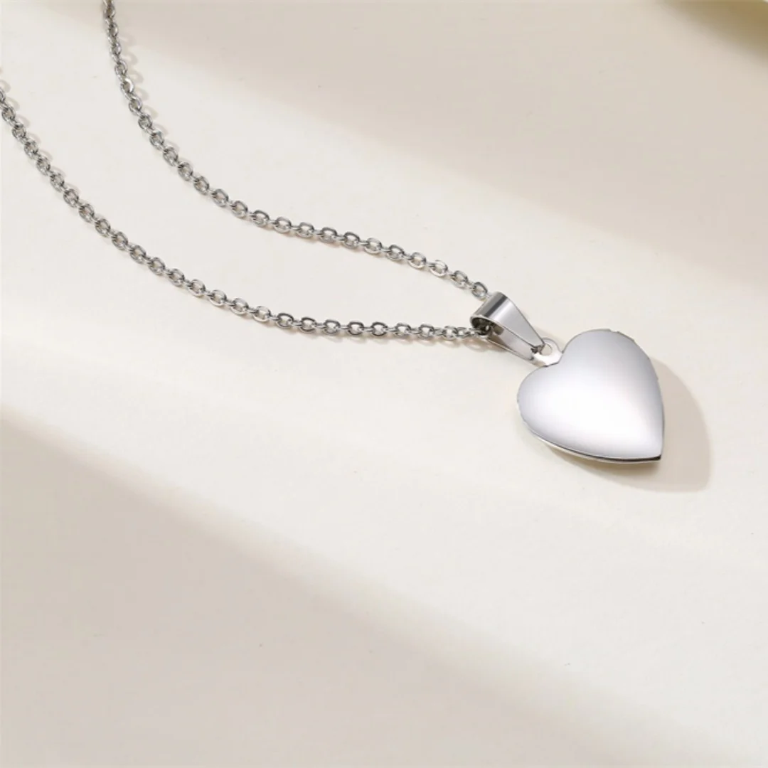 Herz-Anhänger, zu öffnender Fotorahmen, Edelstahl, Schmuck, Halsketten für Frauen, Familie, Liebe, Freundin, Valentinstag, Geschenk – Detail 14