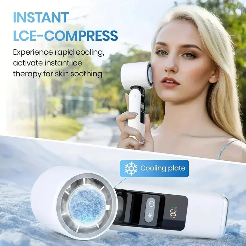 

1pcs Handheld Fan with Flashlight Refrigeration USB Mini Portable Turbo Fan Electric Small Air Cooling Rechargeable Fan