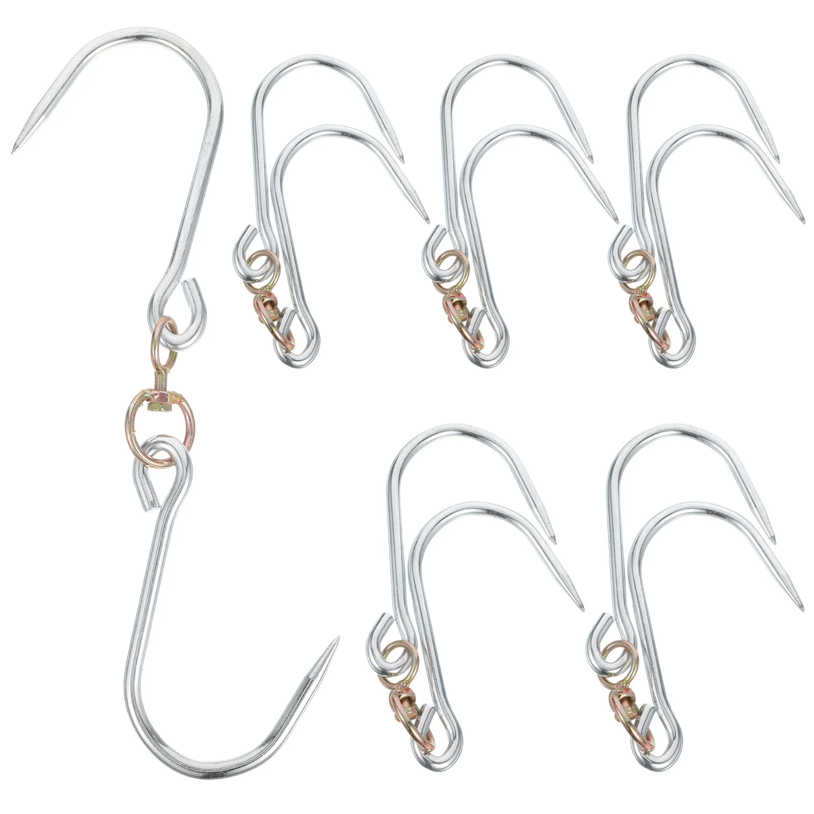 

6Pcs Metal Meat Hooks Strong Small Size High Load Capacity for Home Commercial Use Hanging Cured Fish Ham Sausage Butchering