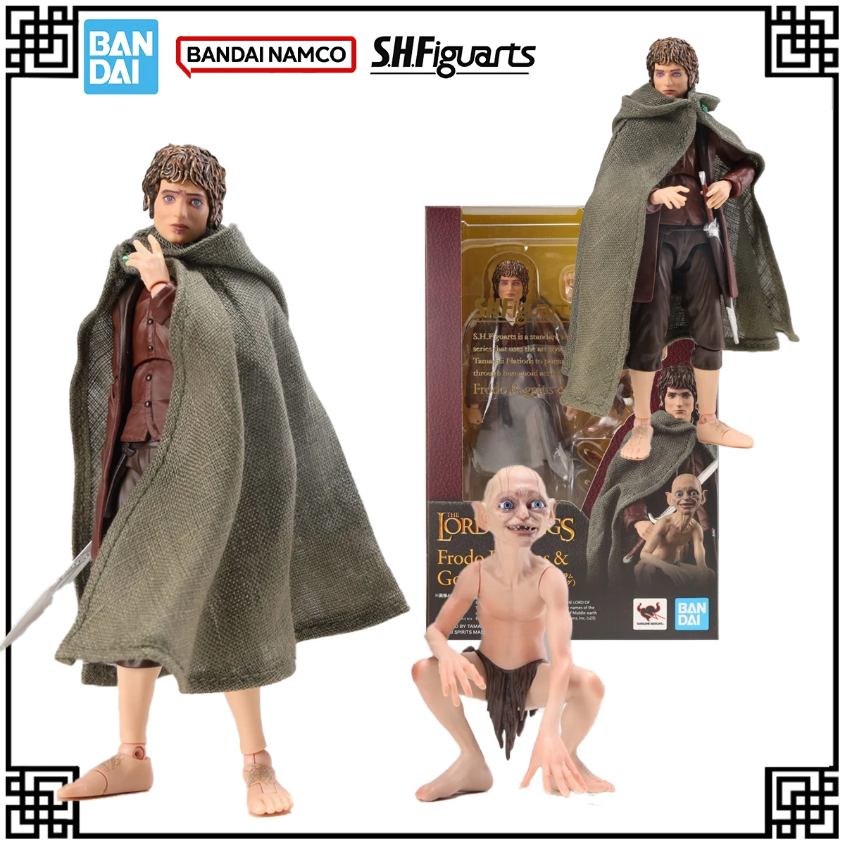 En Stock Bandai Original y genuino SHF The Suicide Squad figura de Anime Frodo Baggins & Gollum figuras de acción juguetes para niños