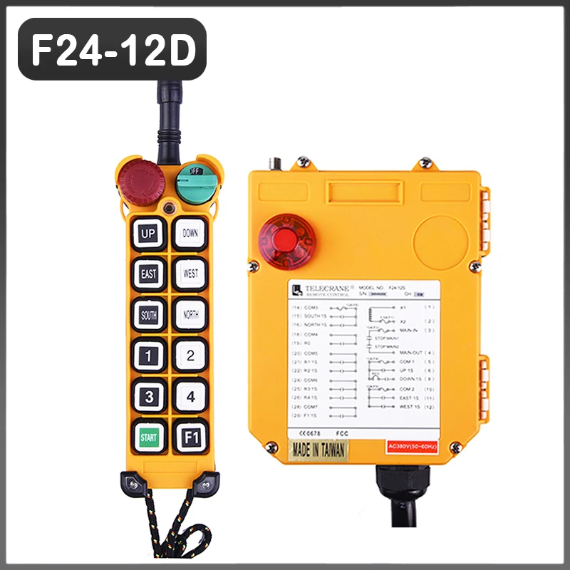 

TELECRANE Wireless Industrial Remote Controller Double Speed Radio Hoist Remote Control 1 Transmitter Only F24-12D