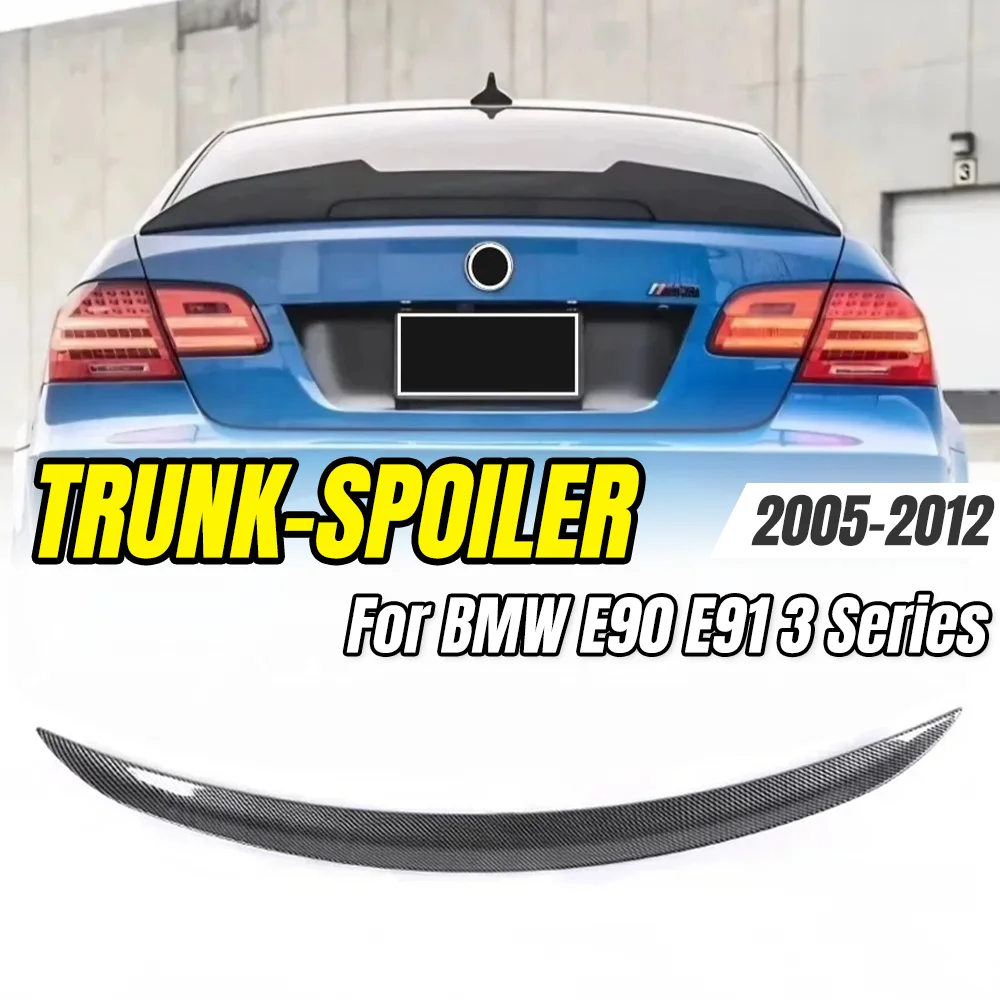 

For BMW E90 E91 3 Series 2005-2012 Carbon Fiber Rear Bumper Trunk Spoiler & Top Wing,Car Styling Upgrade Accessories.