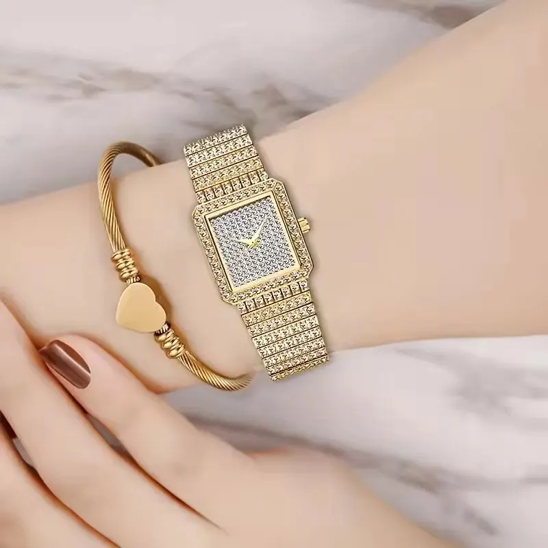 Luxury Rhinestone Embellished Quartz Watch - Perfect Gift for Mother's Day, Valentine's Day and Anniversary Celebrations