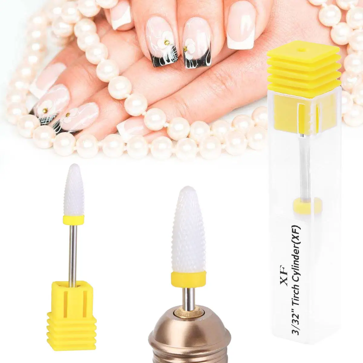 

Yellow Ceramic Nail Grinding Head Small Size for Nail Art Tools Polish and Reshape Nails Manicure Drill Bits Manicure Drill Bits