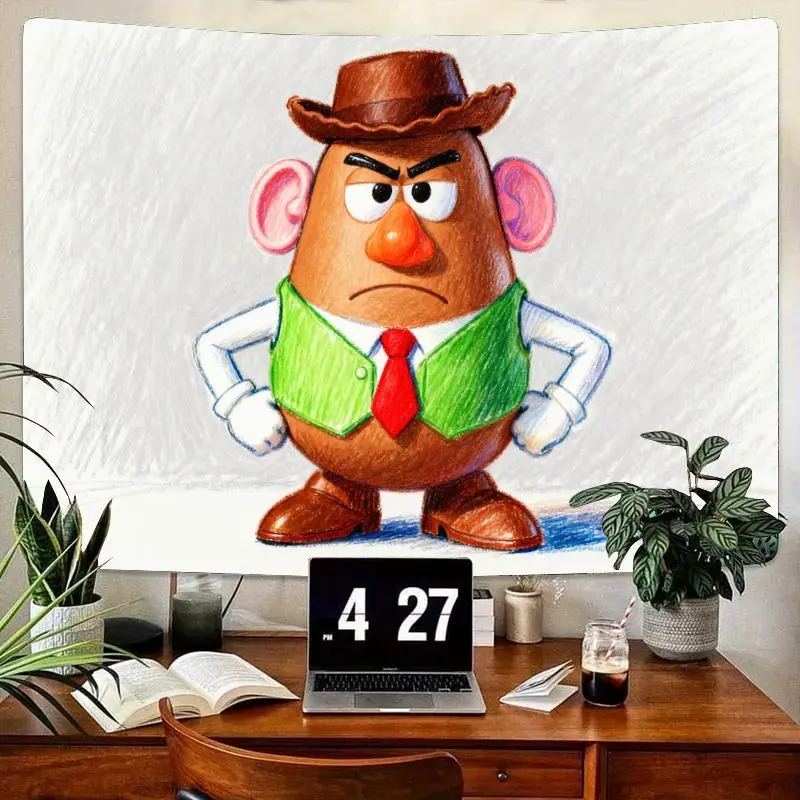 

1PC Disney Toy Story Mr. Potato Head Angry Cowboy Tapestry Modern Wall Art Living Room Bedroom Decor Gift for Fans.